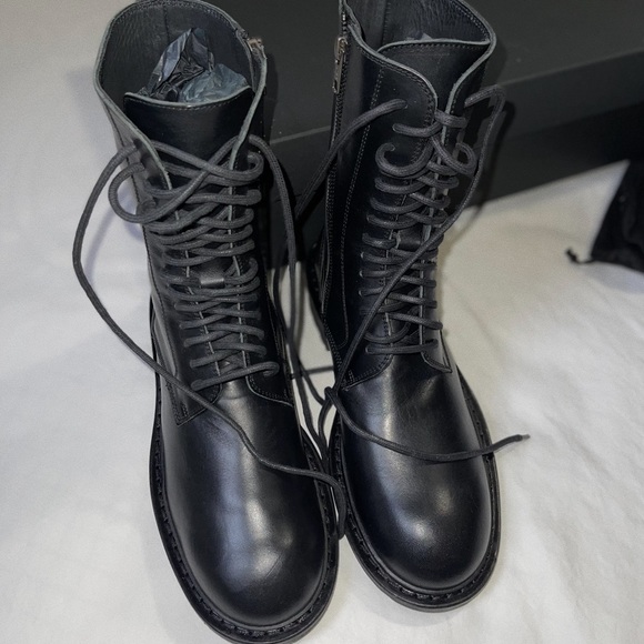 Ann Demeulemeester Black Leather Boots - Picture 3 of 4